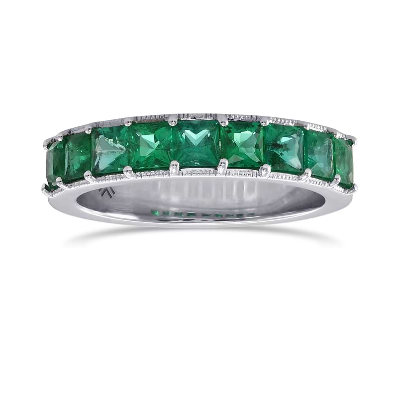 Emerald Princess Band Ring, SKU 584651 (1.16Ct TW)
