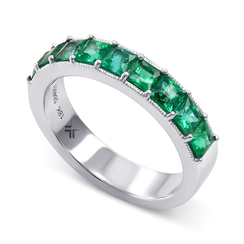 Emerald Princess Band Ring, SKU 584651 (1.16Ct TW)  - 3