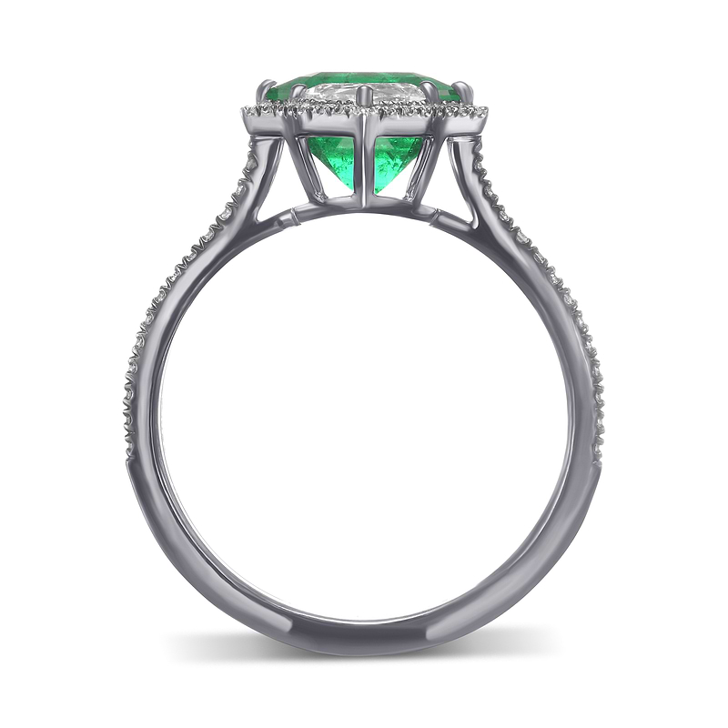 Muzo Emerald and Diamond Couture Ring, SKU 585544 (3.37Ct TW)