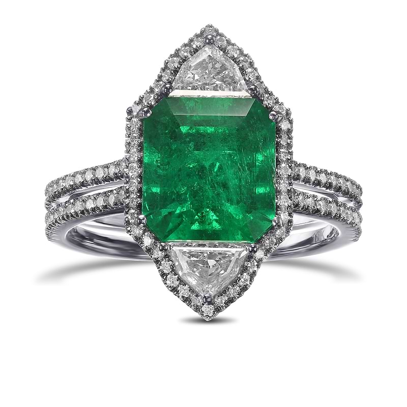 Muzo Emerald and Diamond Couture Ring, SKU 585544 (3.37Ct TW)