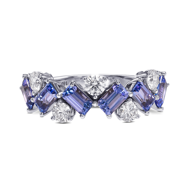 Tanzanite and Diamond Band Ring, SKU 586540 (2.48Ct TW)