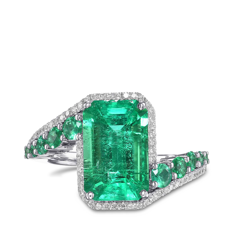 Couture Muzo Emerald and Diamond Ring, SKU 587737 (4.34Ct TW)
