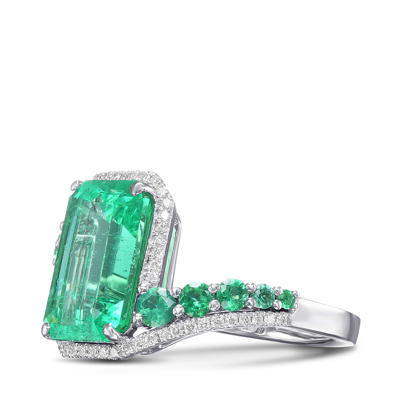 Couture Muzo Emerald and Diamond Ring, SKU 587737 (4.34Ct TW)  - 3