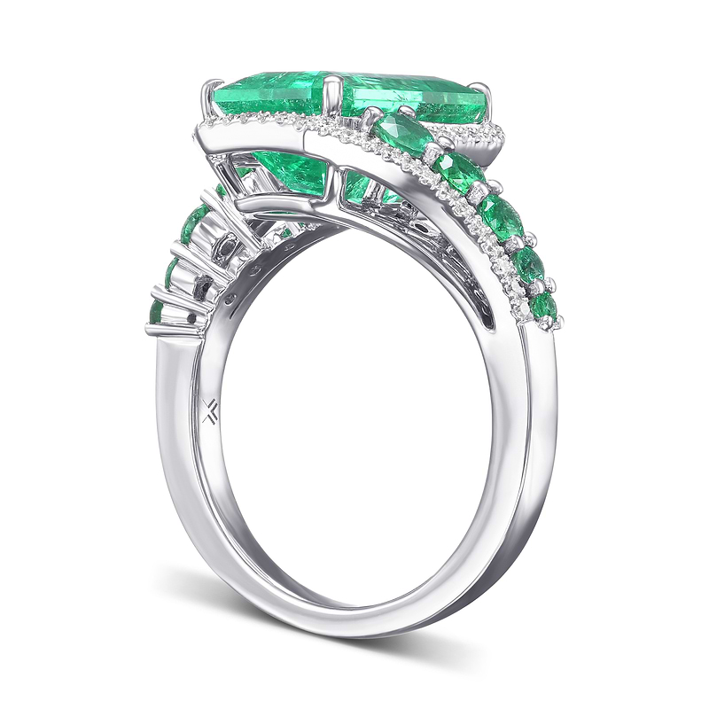 Couture Muzo Emerald and Diamond Ring, SKU 587737 (4.34Ct TW)  - 4