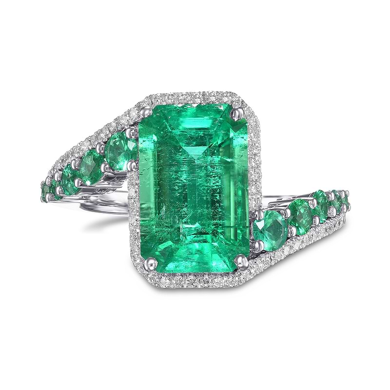 Couture Muzo Emerald and Diamond Ring, SKU 587737 (4.34Ct TW)
