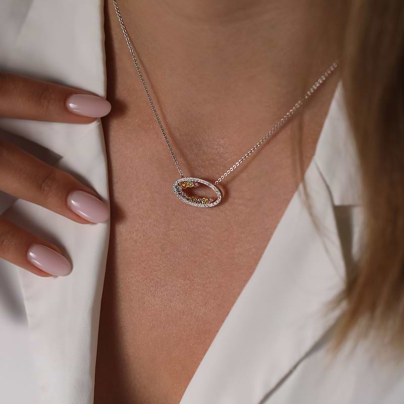 Leibish Inspire Multicolor Diamond Pendant, SKU 605207 (1.00Ct TW)  - 4