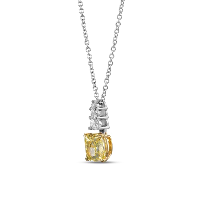 Fancy Intense Yellow and White Diamond Drop Pendant, SKU 606348 (1.52Ct TW)