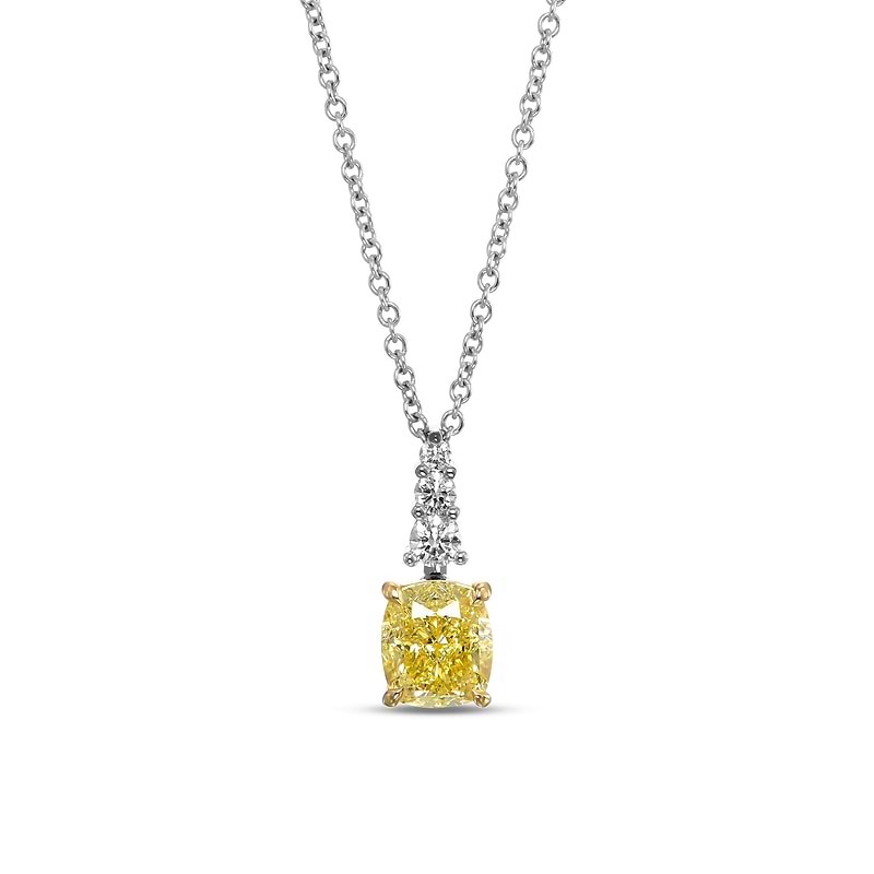 Fancy Intense Yellow and White Diamond Drop Pendant, SKU 606348 (1.52Ct TW)