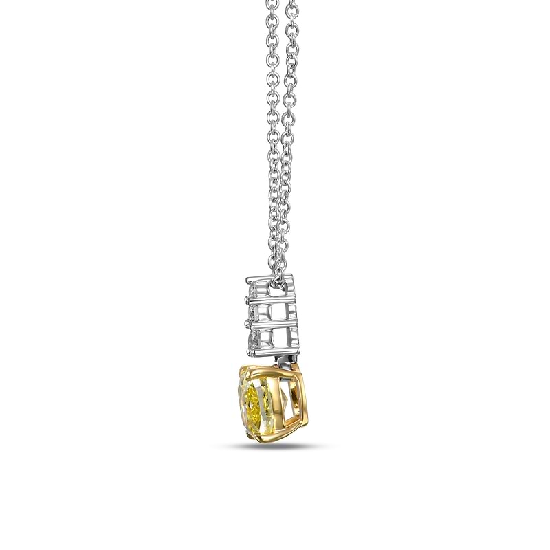Fancy Intense Yellow and White Diamond Drop Pendant, SKU 606348 (1.52Ct TW)  - 2