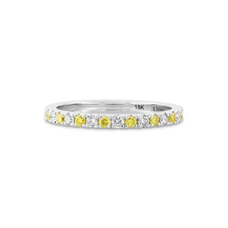 Fancy Intense Yellow and White Diamond Band Ring, SKU 638464 (0.38Ct TW)