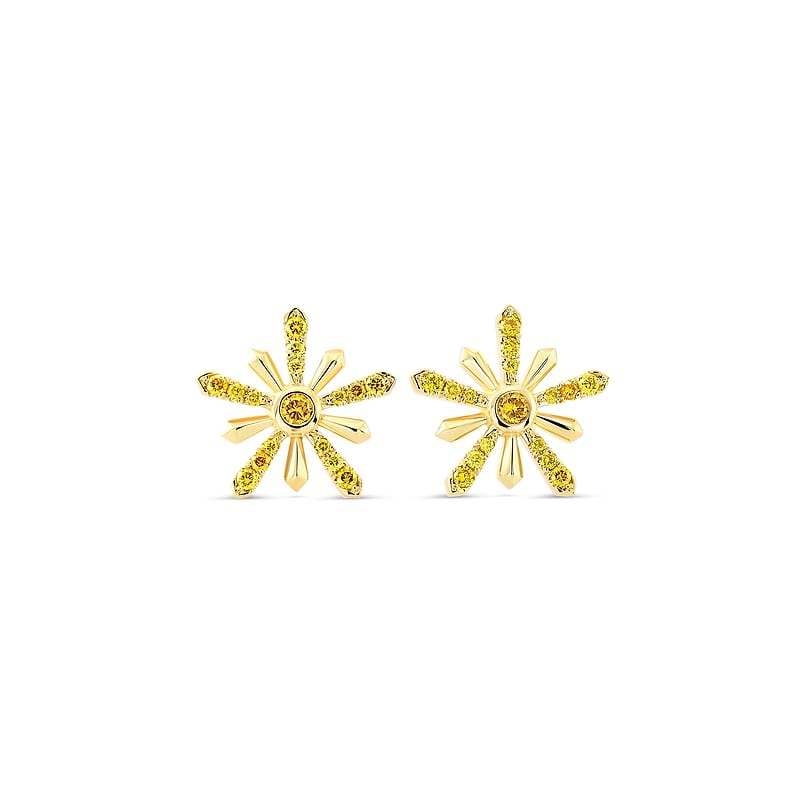 Fancy Vivid Yellow Round Diamond Stud Earrings, SKU 640994 (0.26Ct TW)