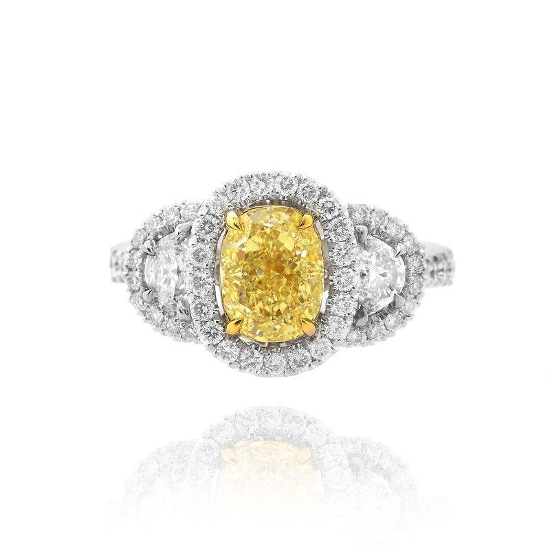 Fancy Yellow Oval Shape Diamond ring