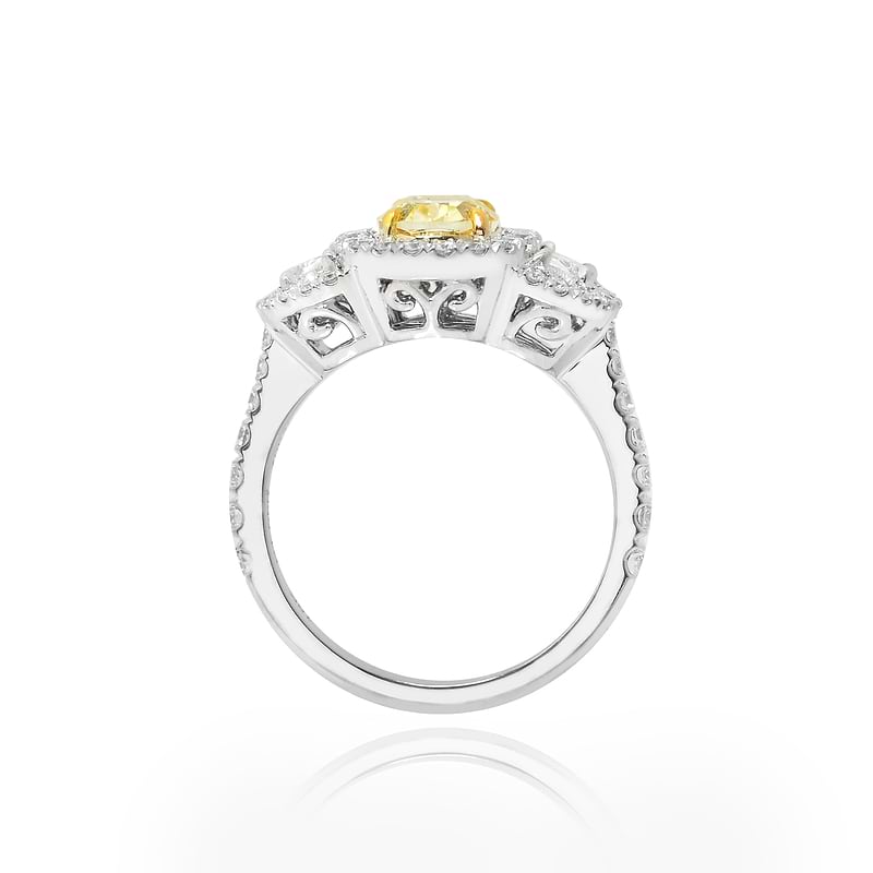 Fancy Yellow Oval Shape Diamond ring