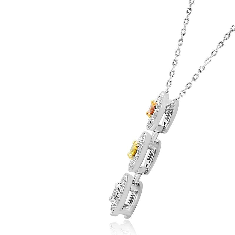 Multicolor diamond pendant