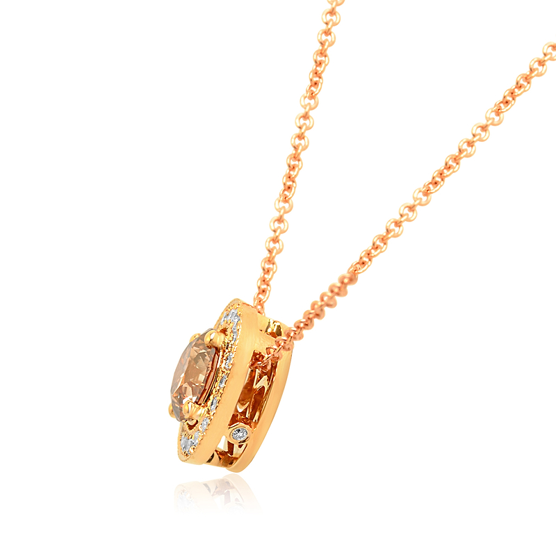 Fancy Brown Round Diamond Pendant