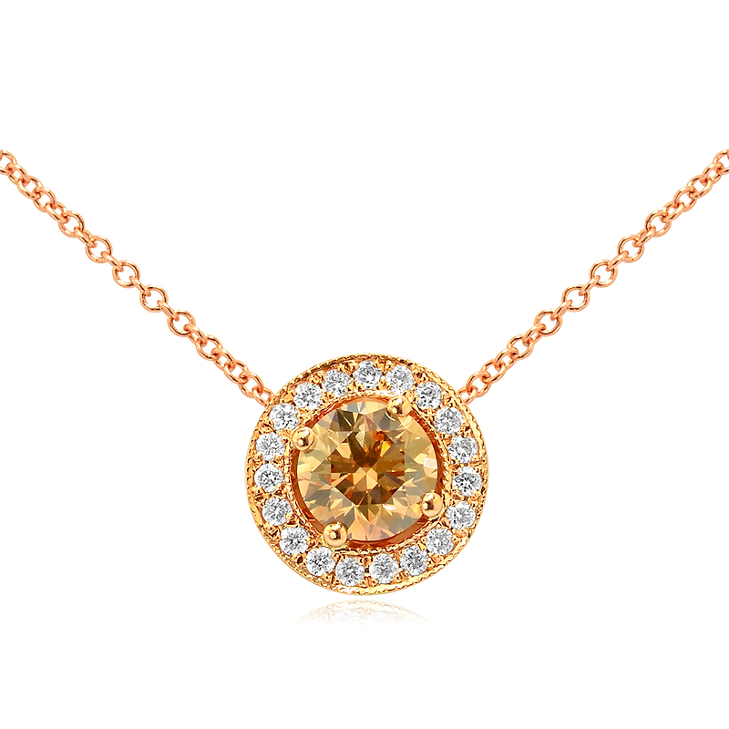 Fancy Brown Round Diamond Pendant