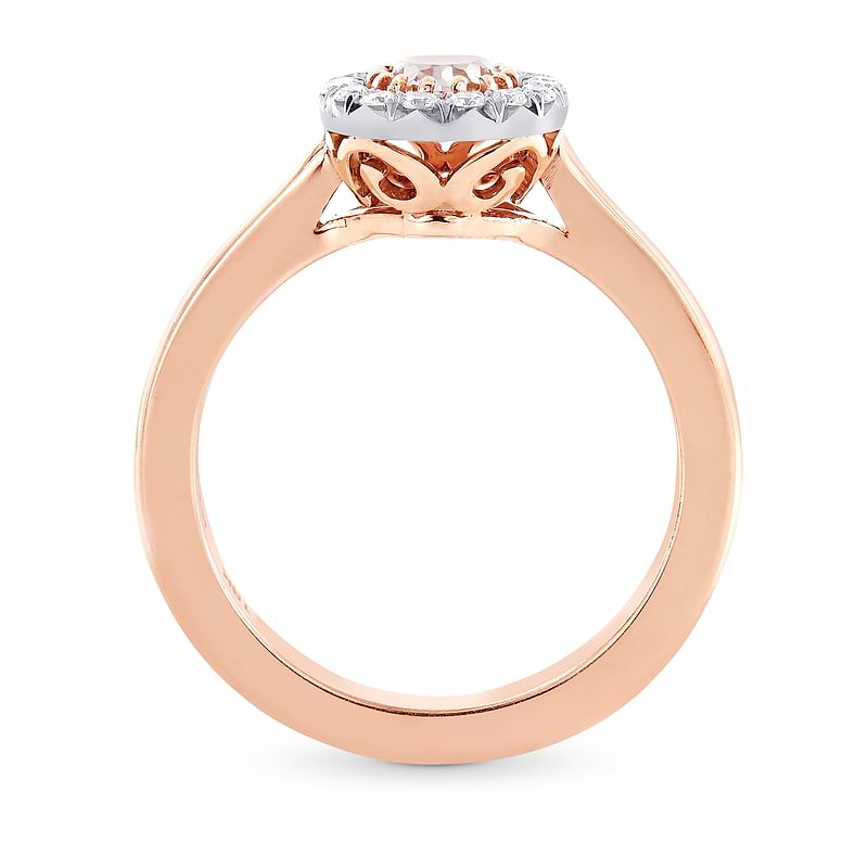 Oval Light Brown Pink Diamond Halo Ring, SKU 82668 (0.68Ct TW)