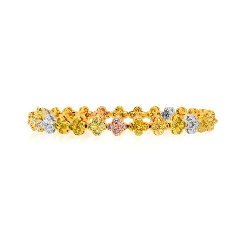 Multicolor Floral Diamond Bracelet, SKU JL-1106 (6.47Ct TW)