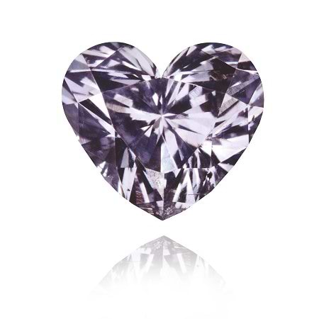 Fancy Gray Violet Heart shaped diamond