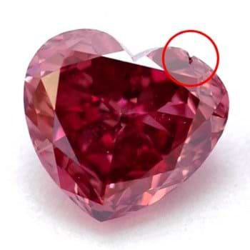 0.35ct Fancy Purplish Red Heart (External Inclusion)