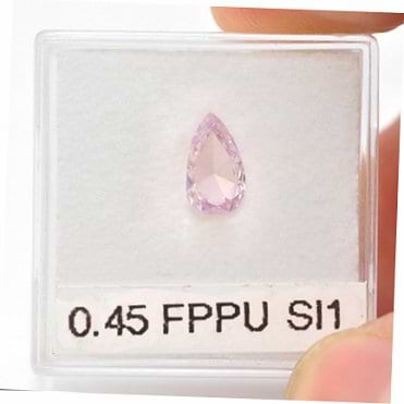 Diamant in Birnenform in Fancy-Purpur mit leichtem Pinkeinschlag mit 0,45 Karat