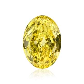0.51 carat Fancy Vivid Yellow Oval Shaped diamond
