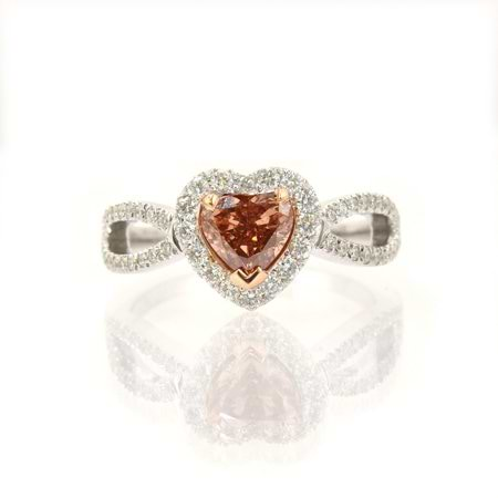 0.75 Carat, Fancy Deep Pinkish Brown, Heart