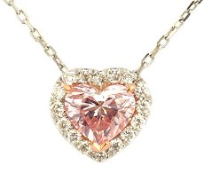0.81ct Light Pink Heart Shape Diamond Pendant