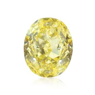 0.91 carat Fancy Intense Yellow Oval Shaped diamond