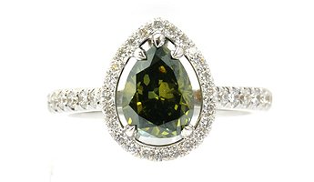 1.00ct Green Diamond Ring