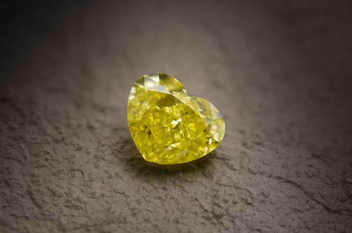 1.25 carat, Fancy Intense Yellow Diamond, Heart Shape, VS2 Clarity, GIA