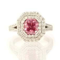 1.68ct Fancy Vivid Purplish Pink, Radiant Diamond Ring