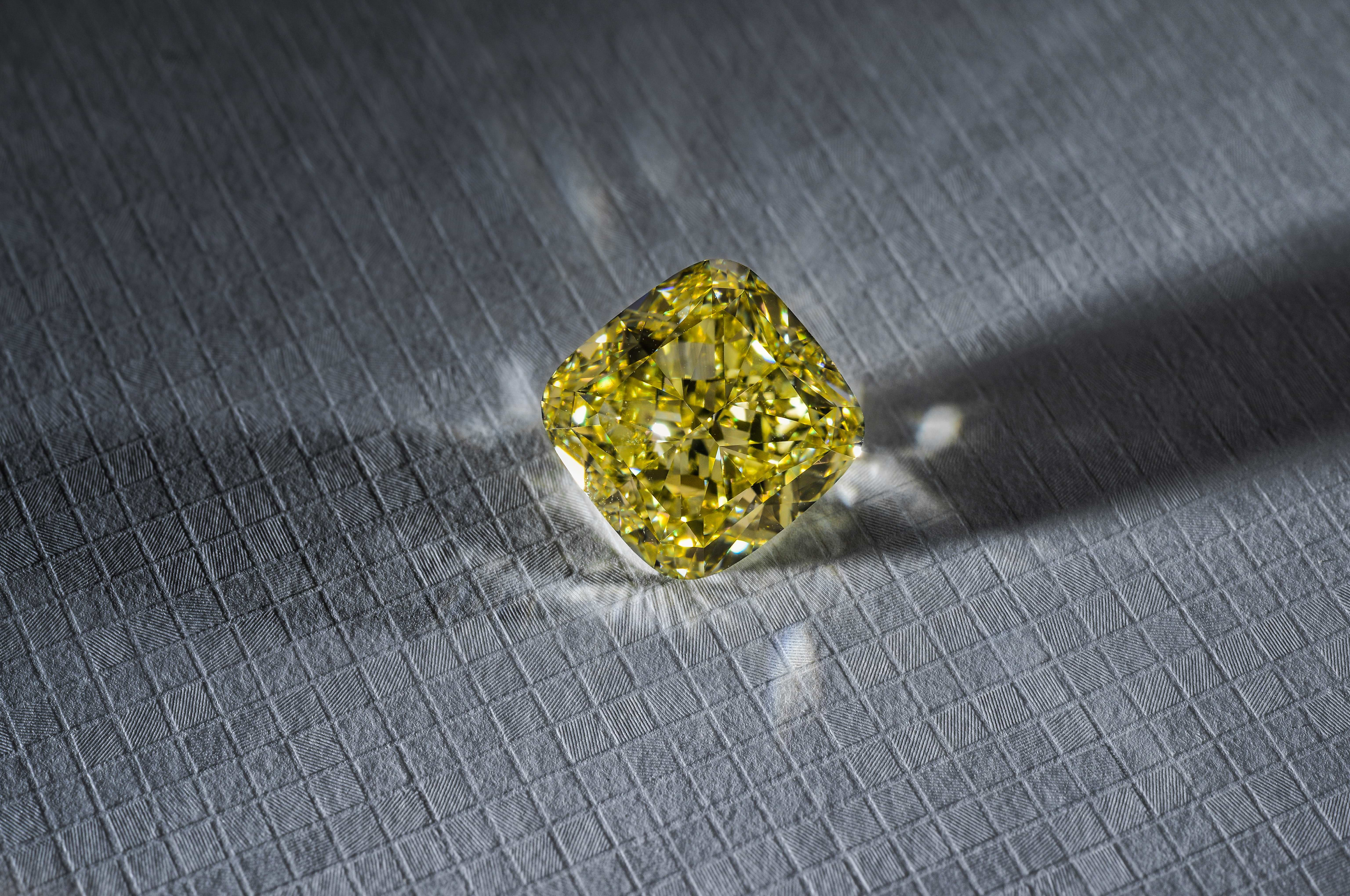 LEIBISH 10.21 carat, Fancy Yellow Diamond, Cushion Shape, IF Clarity, GIA