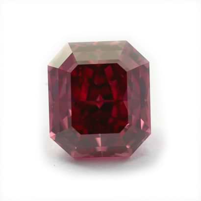 Fancy Purplish Red Asscher-cut diamond.