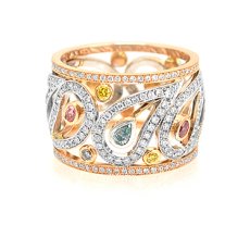2.44 carat mix color diamond ring