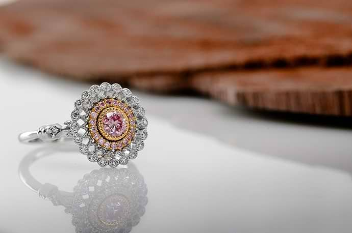 Argyle Fancy Intense Purplish Pink Diamond Ring (0.68Ct TW)