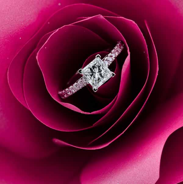 LEIBISH Princess-cut & Pink Diamond Engagement Ring