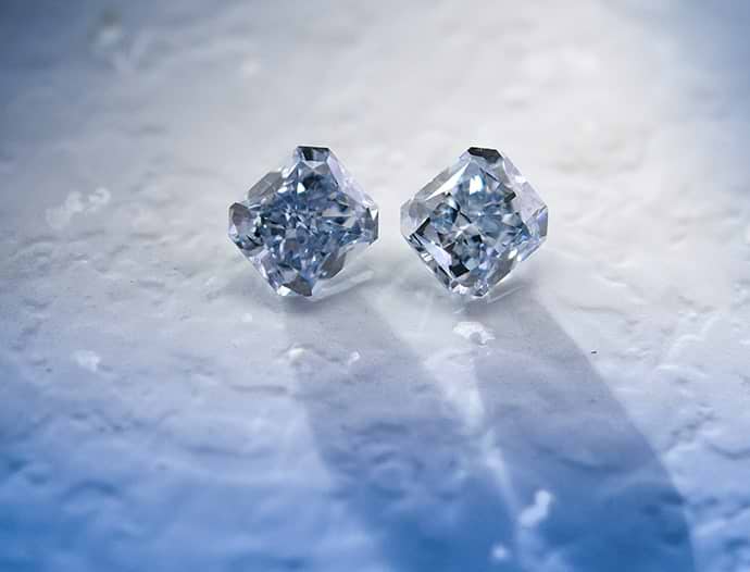 0.69 carat, Fancy Intense Blue Diamonds, Radiant Shape, IF Clarity