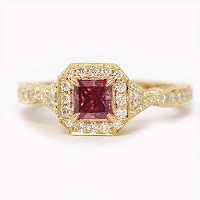 0.52ct Fancy Purplish Red Ring