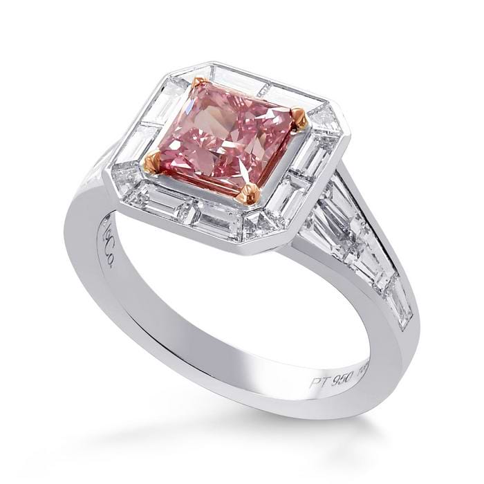 Argyle Fancy Intense Pink Princess Halo Diamond Ring (2.89Ct TW) SKU:   380731