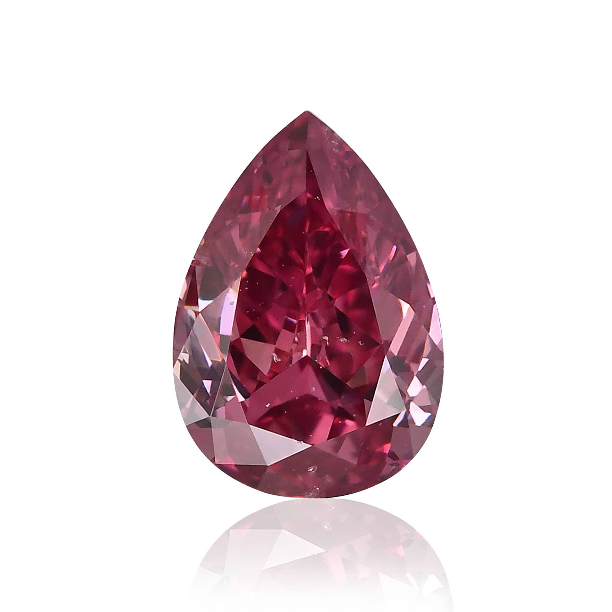 LEIBISH 0.70 carat, Fancy Purplish Red Diamond, Pear Shape, SI1 Clarity, GIA