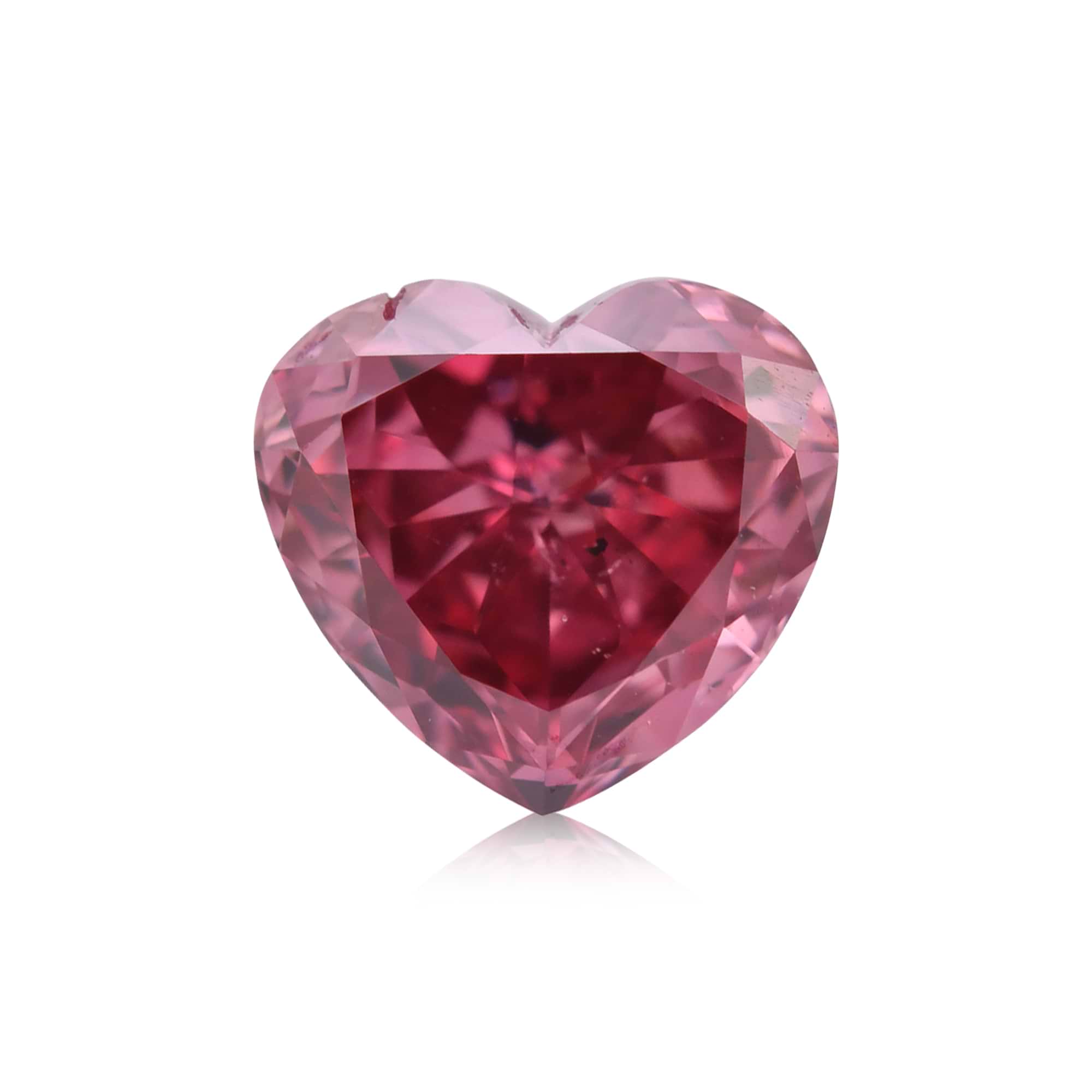  0.35 carat, Fancy Purplish Red Diamond, Heart Shape, SI1 Clarity, GIA