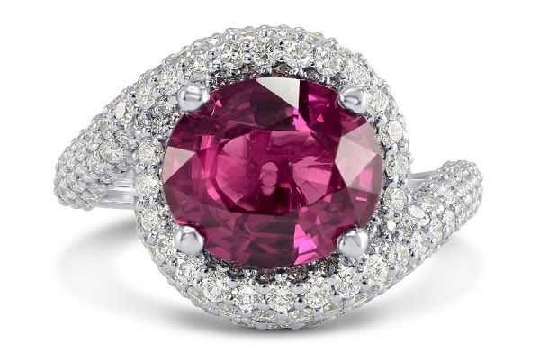 a 4 carat Ruby Diamond Designer Ring