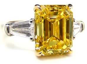 5.01ct Fancy Vivid Yellow Diamond Ring
