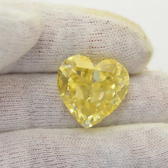 52ct Heart Shape Yellow Diamond