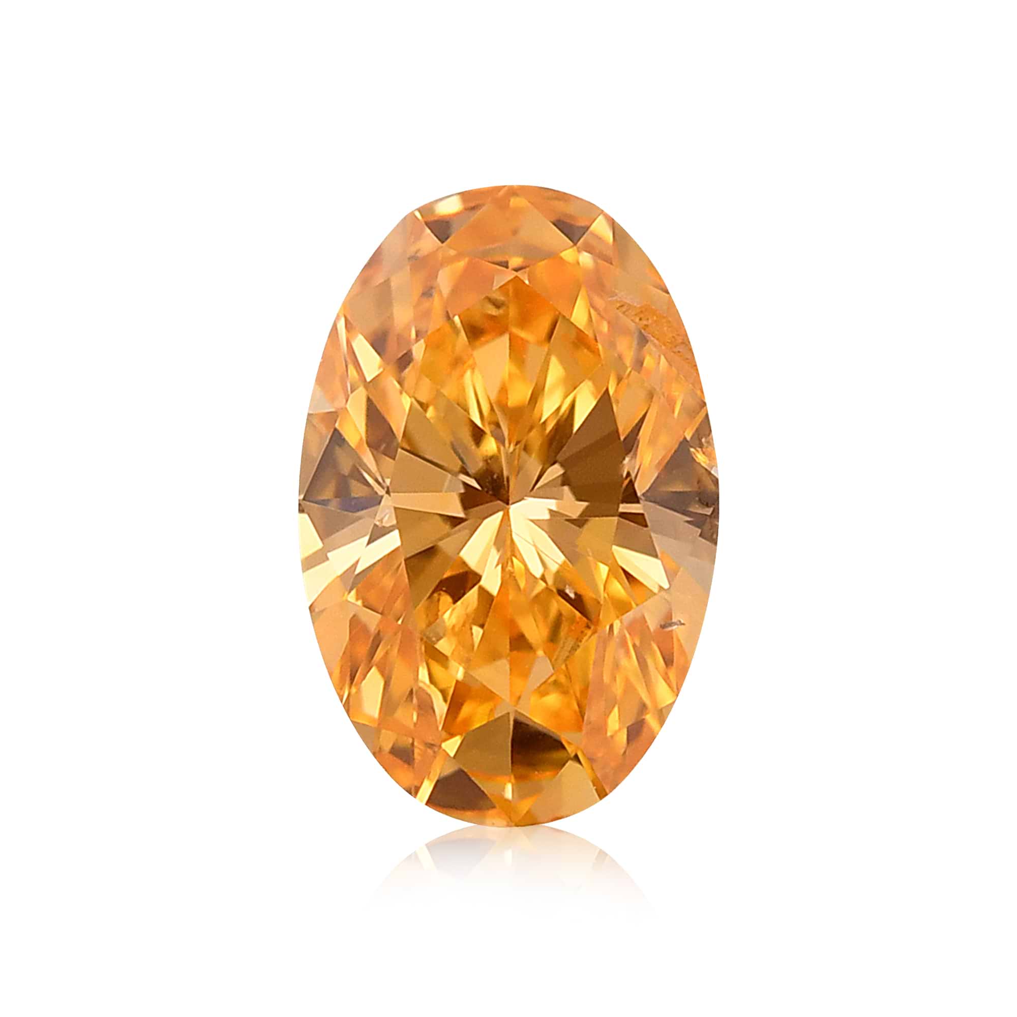 0.74 carat, Fancy Vivid Orange Diamond, Oval Shape, SI2 Clarity, GIA