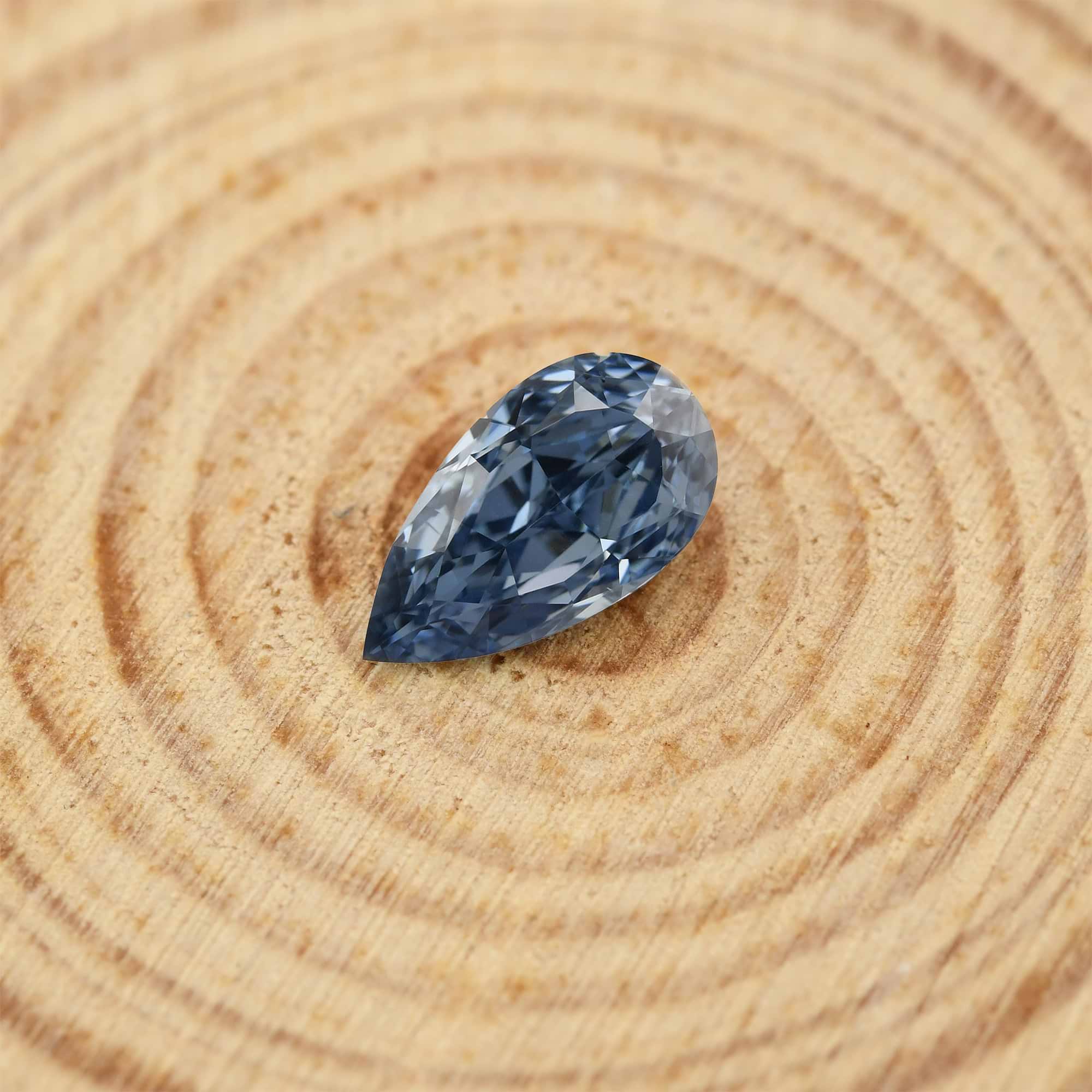 LEIBISH 0.65 carat, Fancy Vivid Blue Diamond, Pear Shape, VS2 Clarity