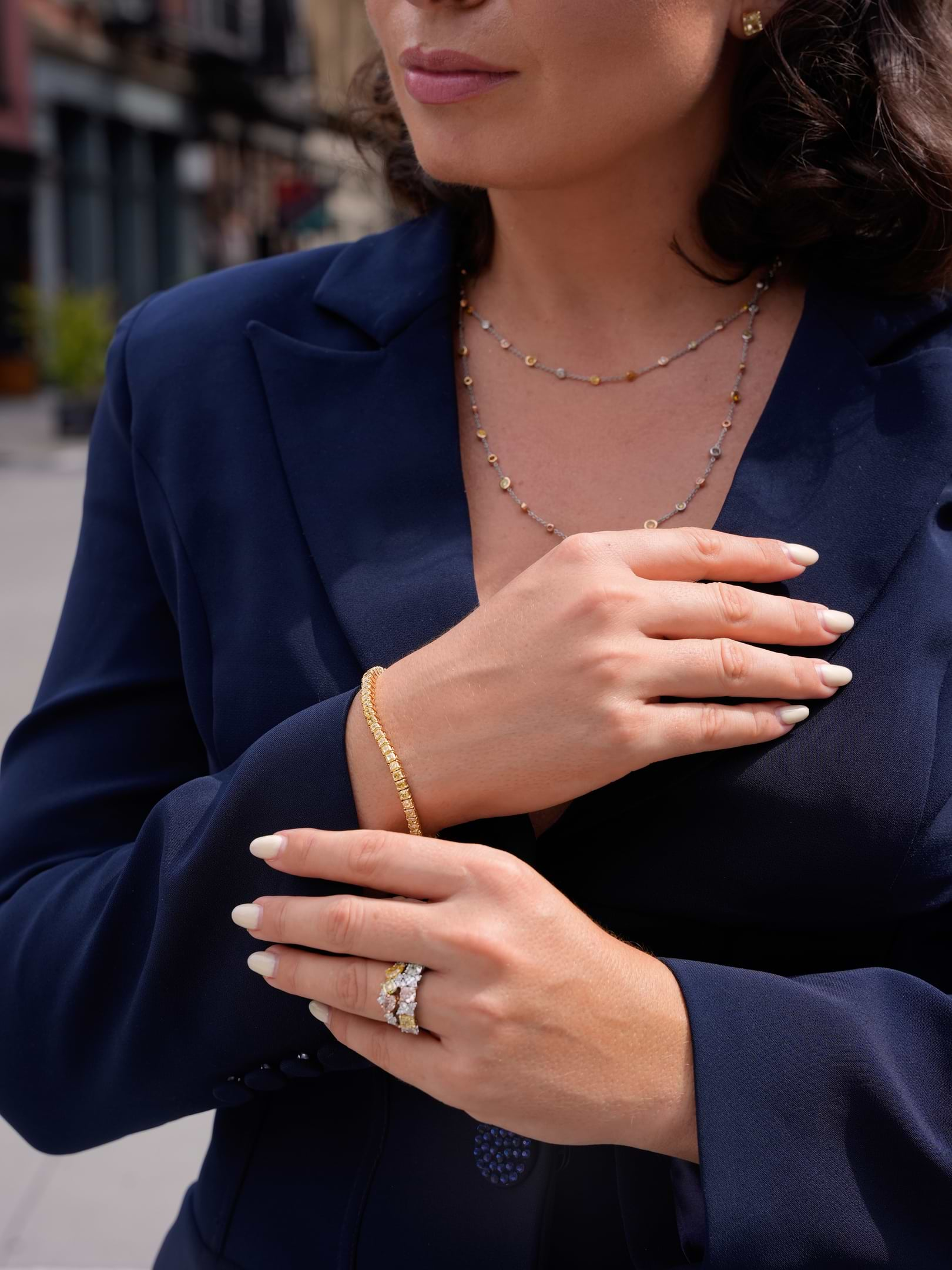 Natalia Levsina wearing LEIBISH Jewelry at NYFW