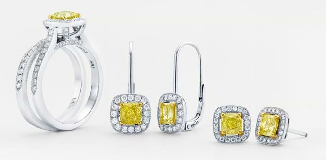 LEIBISH fancy intense yellow diamond jewelry collection 'Chateau'