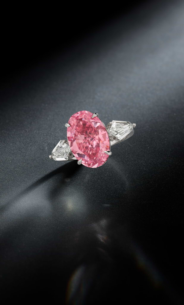 The 6.21 carat, fancy-vivid-pink